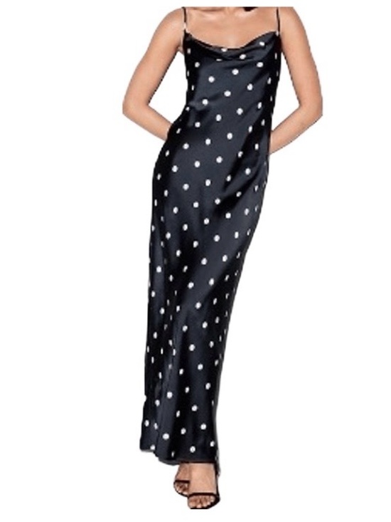 Old Navy Dresses & Skirts - Blue Satin Polka Dot Slip Gown